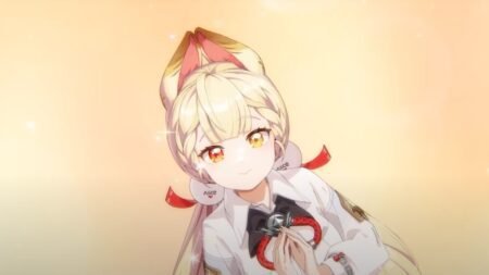 A screenshot of Alice praying with her hands from her Character teaser in Zenless Zone Zero