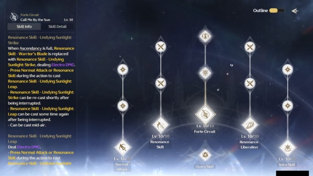 Wuthering Waves: Best Augusta Build Guide (Weapons, Echoes, & Kit) | Wuthering Waves | GamesHorizon A screenshot of Augusta's Forte Circuit in Wuthering Waves