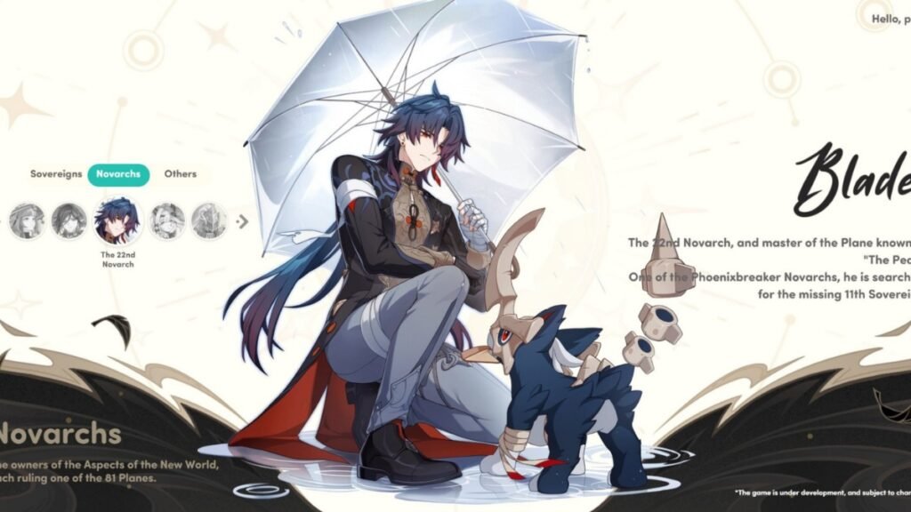 A screenshot of Blade sitting with an Anima in Honkai Nexus Anima