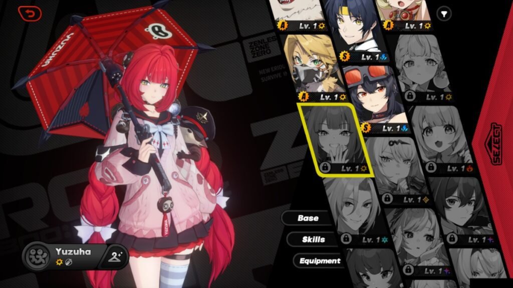 Zenless Zone Zero: Best Team Compositions For Alice (Premium, General, and F2P) | Zenless Zone Zero | GamesHorizon A screenshot of Yuzuha from her character selection screen in Zenless Zone Zero