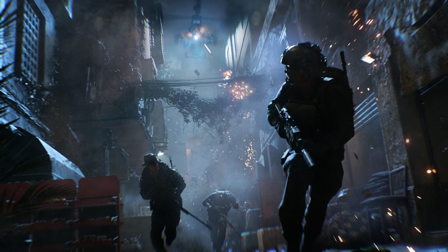 A-screenshot-of-players-running-away-from-a-chopper-in-Battlefield-6