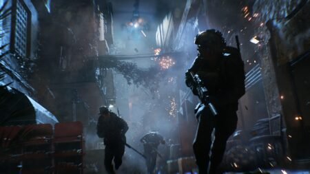 A-screenshot-of-players-running-away-from-a-chopper-in-Battlefield-6