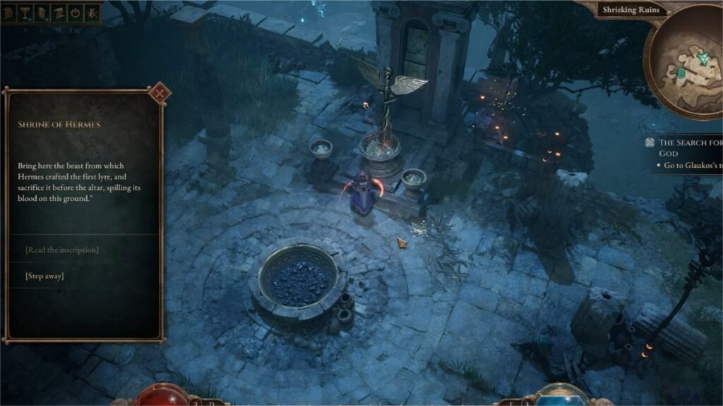 Titan Quest 2: How to complete the Trickster's Shrine Puzzle | Titan Quest 2 | GamesHorizon A screenshot of the Caduceus being placed in Hermes' shrine in Titan Quest 2.