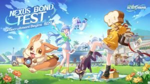A screenshot of the Honkai Nexus Anima Closed Beta announcement poster featuring two characters