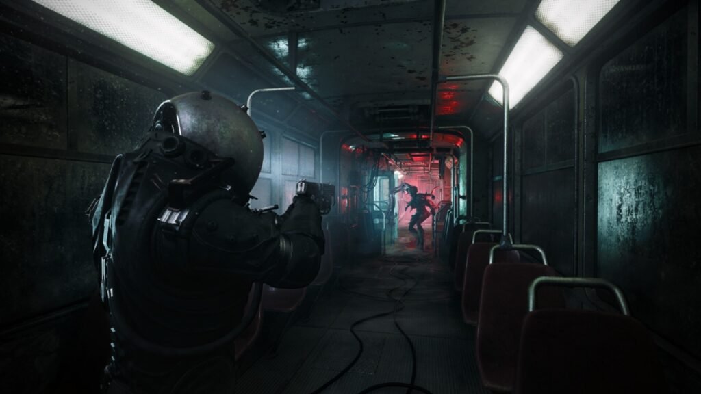 Cronos: The New Dawn - Story Overview | Cronos: The New Dawn | GamesHorizon A-screenshot-of-the-player-shooting-at-an-enemy-in-Cronos-The-New-Dawn