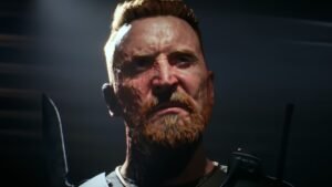 A soldier with a knife looking up in Battlefield 6
