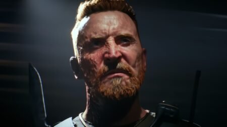 A soldier with a knife looking up in Battlefield 6