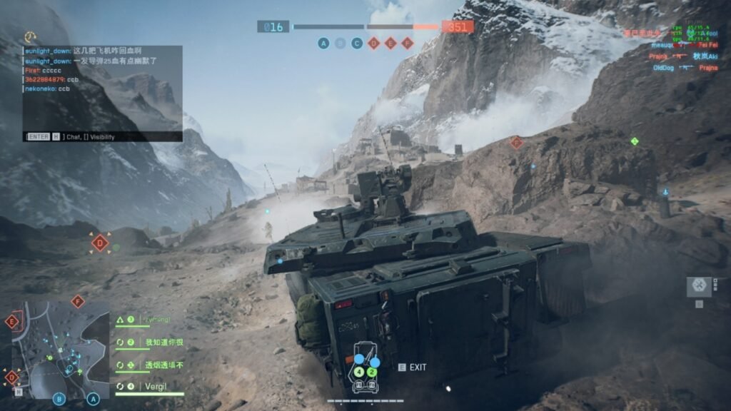 A tank moving through the battlefield in Battlefield 6