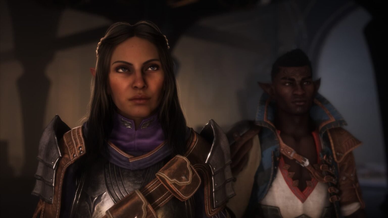 A woman looking to the right in Dragon Age The Veilguard