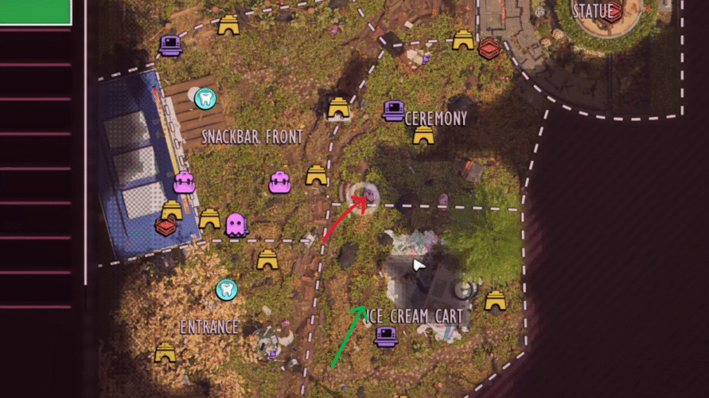 Where to find Scorpion Stinger in Grounded 2 | Where to find Scorpion Stinger in Grounded 2 | GamesHorizon The location of the Scorpion Stinger in Grounded 2 with arrows pointing at it.
