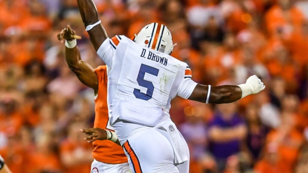 Derrick Brown playing football