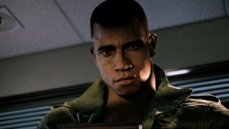 Lincoln Clay looking down at a photo in Mafia 3.