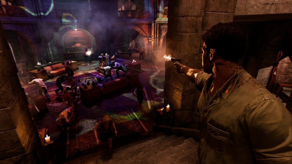 Lincoln Clay shooting at others in Mafia 3.