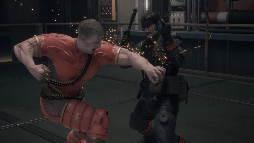 Naked Snake fighting Volgin in Metal Gear Solid Delta Snake Eater