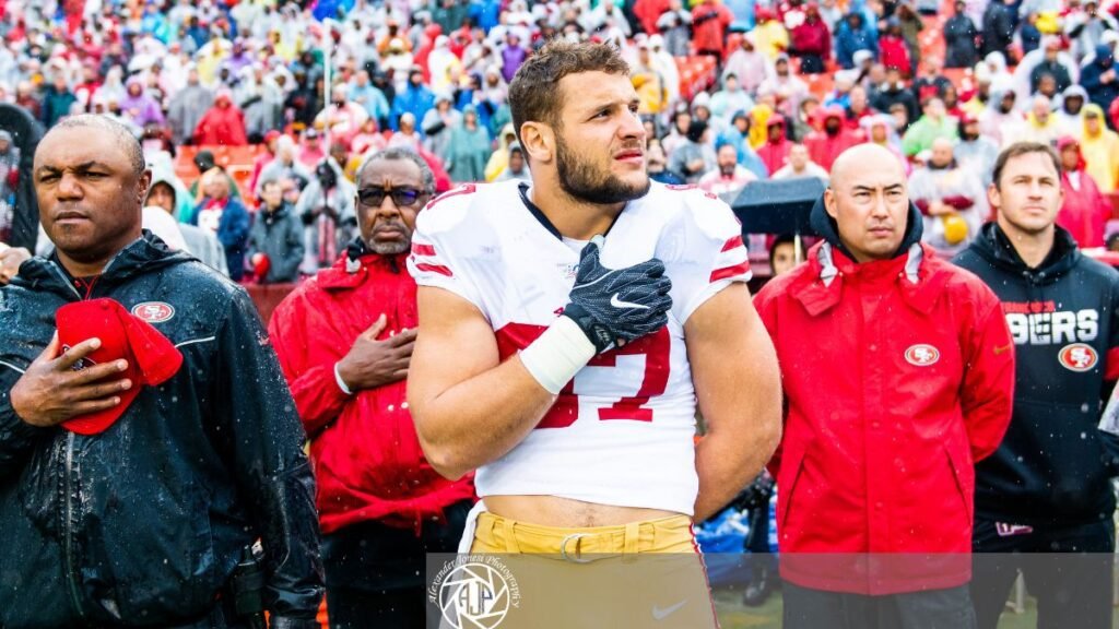 Nick Bosa playing football