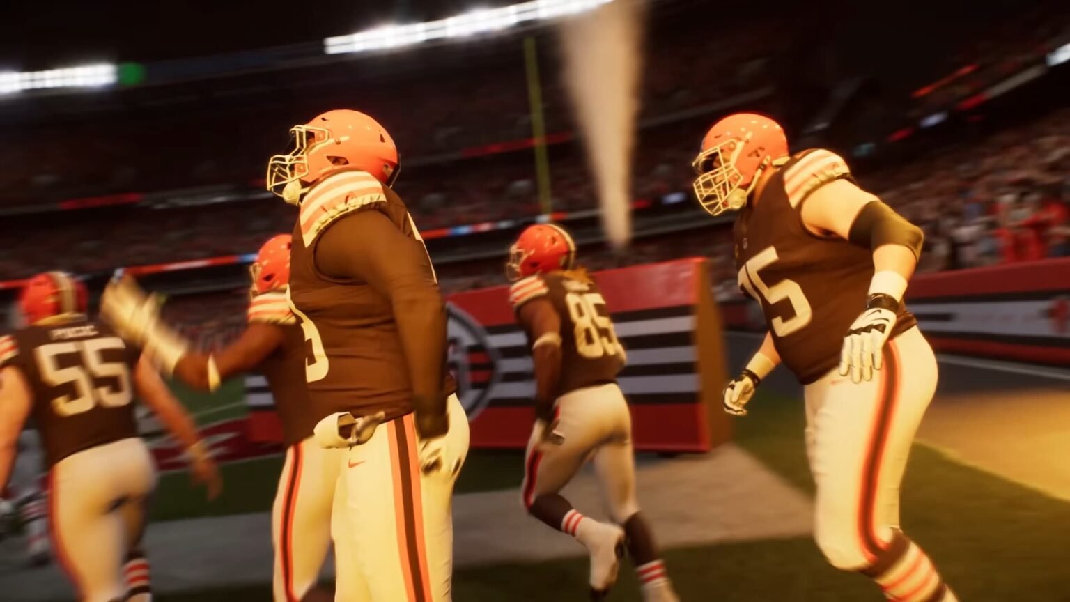 Players running past the touchdown zone in Madden NFL 26