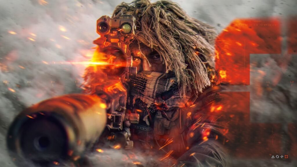 The Recon Class using a Sniper Rifle to aim at an enemy in Battlefield 6