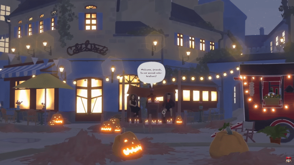 Costumers sitting in front of Café Liberté in Tiny Bookshop