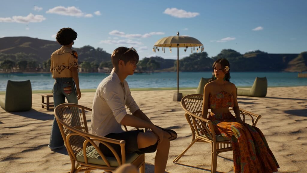 How To Join The inZOI: Island Getaway DLC Launch Event | | GamesHorizon Two InZOI characters sitting together on the beach
