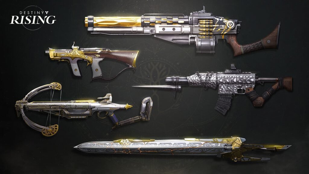 Weapons on the wall in Destiny Rising
