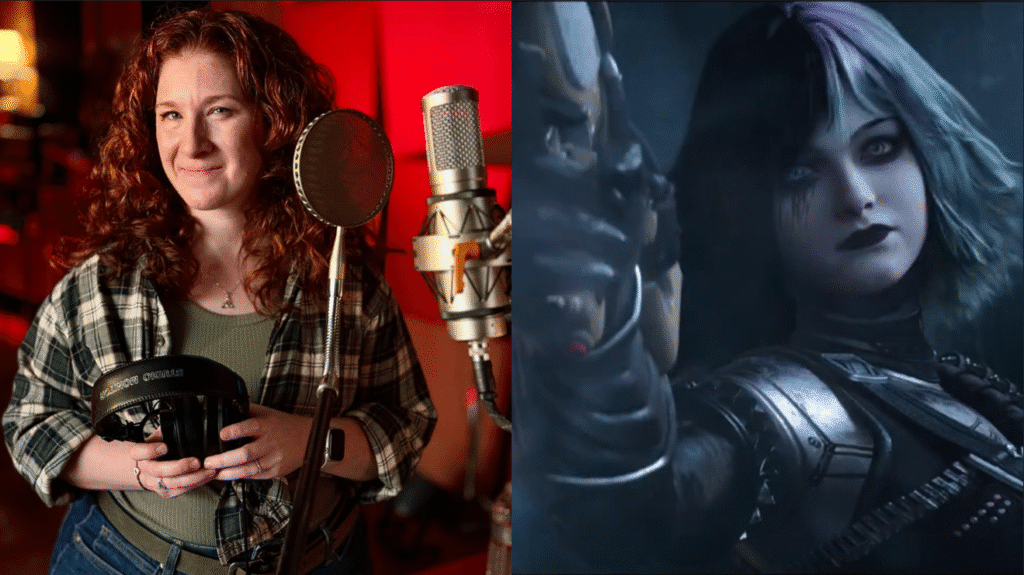 Gwynn from Destiny Rising alongside his VA, Jesse Vilinsky