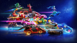 Sonic Racing Crossworlds characters showing off their all sorts of cars