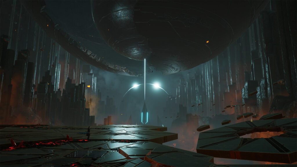 Lost Soul Aside Trophy and Achievement List | Lost Soul Aside Trophy List | GamesHorizon A mysterious and cinematic arena shot from Lost Soul Aside, highlighting its massive scale and striking sci-fi fantasy design