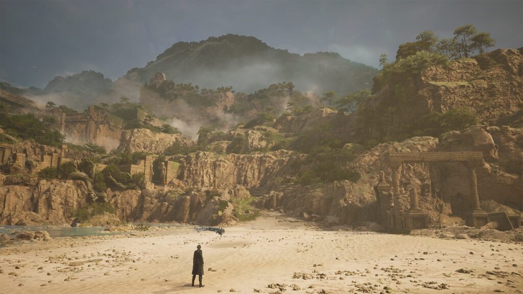 Is Lost Soul Aside Open World? | Open World,Lost Soul Aside | GamesHorizon The protagonist staring at a mountain in Lost Soul Aside