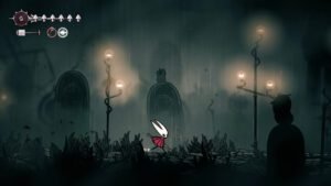 Hornet in the shadows in Hollow Knight Silksong