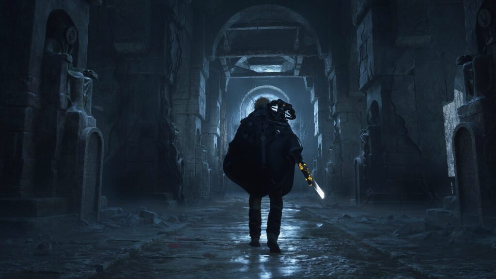 Hell Is Us First Impressions | Hell Is Us | GamesHorizon Remi walking in an eerie and abandoned ruin with his weapon drawn