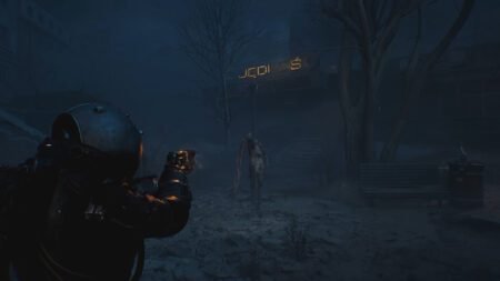 Time traveler shooting at a creature in Cronos The New Dawn
