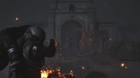 Time traveller is carry a NPC while shooting a creature in Cronos The New Dawn