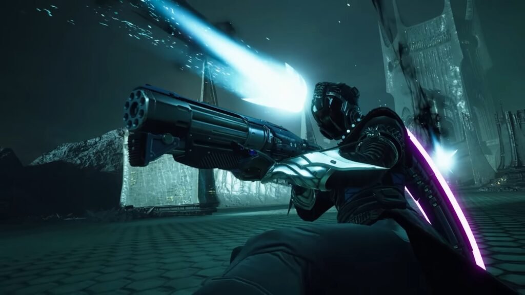 A Destiny Rising Player avoiding a purple beam
