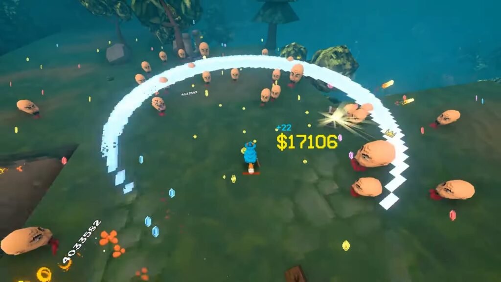 A character destorying enemies for Megabonk
