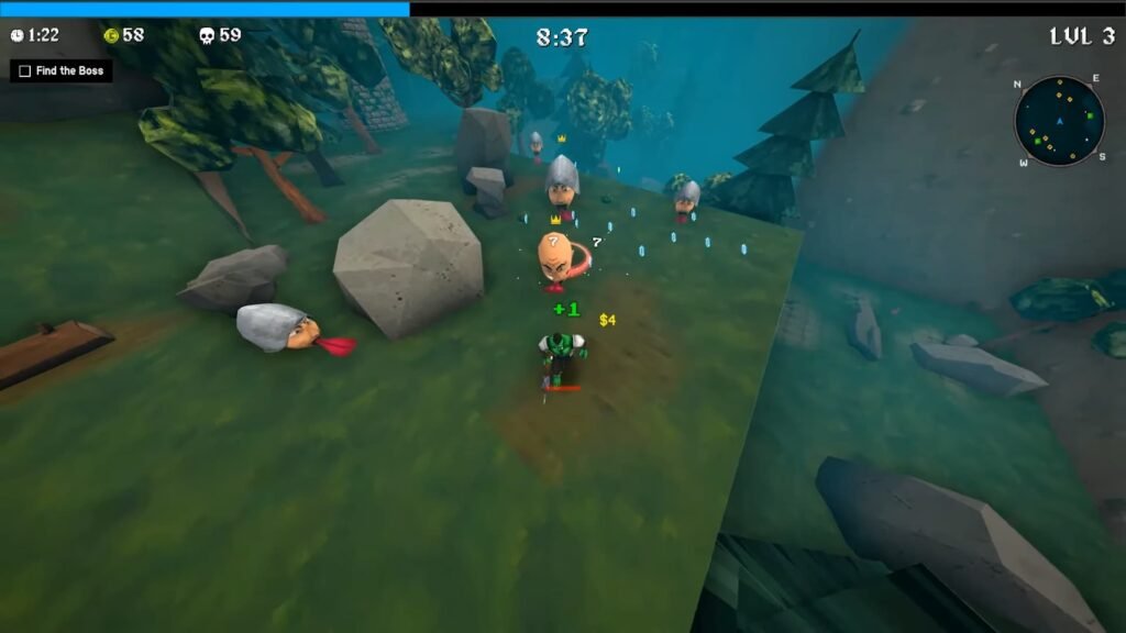 A character running down a path in Megabonk