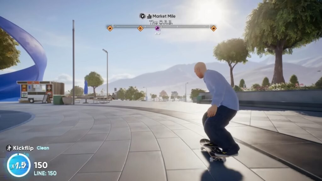 A player performing stunts in Skate