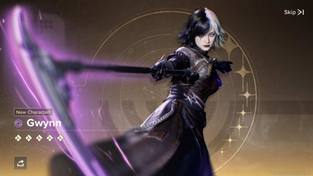 Destiny: Rising - Best Gwynn Build Guide | Destiny: Rising | GamesHorizon A screenshot of Gwynn from the character banner screen in Destiny Rising