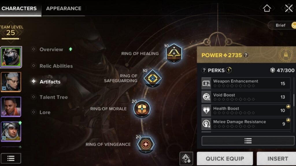 Destiny: Rising - Best Wolf Build Guide (Weapons, Artifacts, & Team) | Destiny: Rising | GamesHorizon A screenshot of Wolf Artifact screen in Destiny Rising