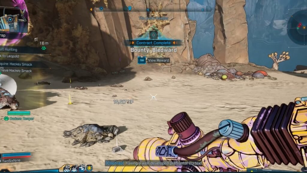 How To Make Money Fast In Borderlands 4 | Borderlands 4 | GamesHorizon A screenshot of farming a bounty target in Borderlands 4