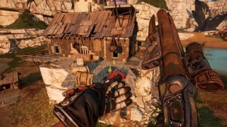 A screenshot of reloading a shotgun after shooting an enemy in Borderlands 4