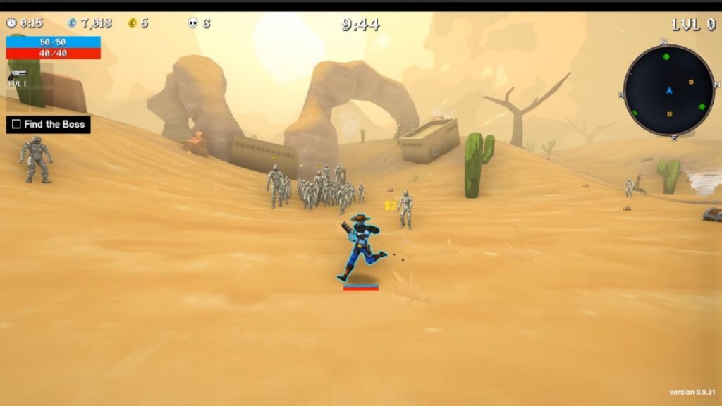 A screenshot of the player looking for the boss in Megabonk