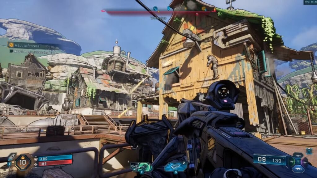 Borderlands 4: How To Solve Waterstop Evocarium | Borderlands 4 | GamesHorizon A screenshot showing the player standing in front of the Waterstop Evocarium puzzle in Borderlands 4