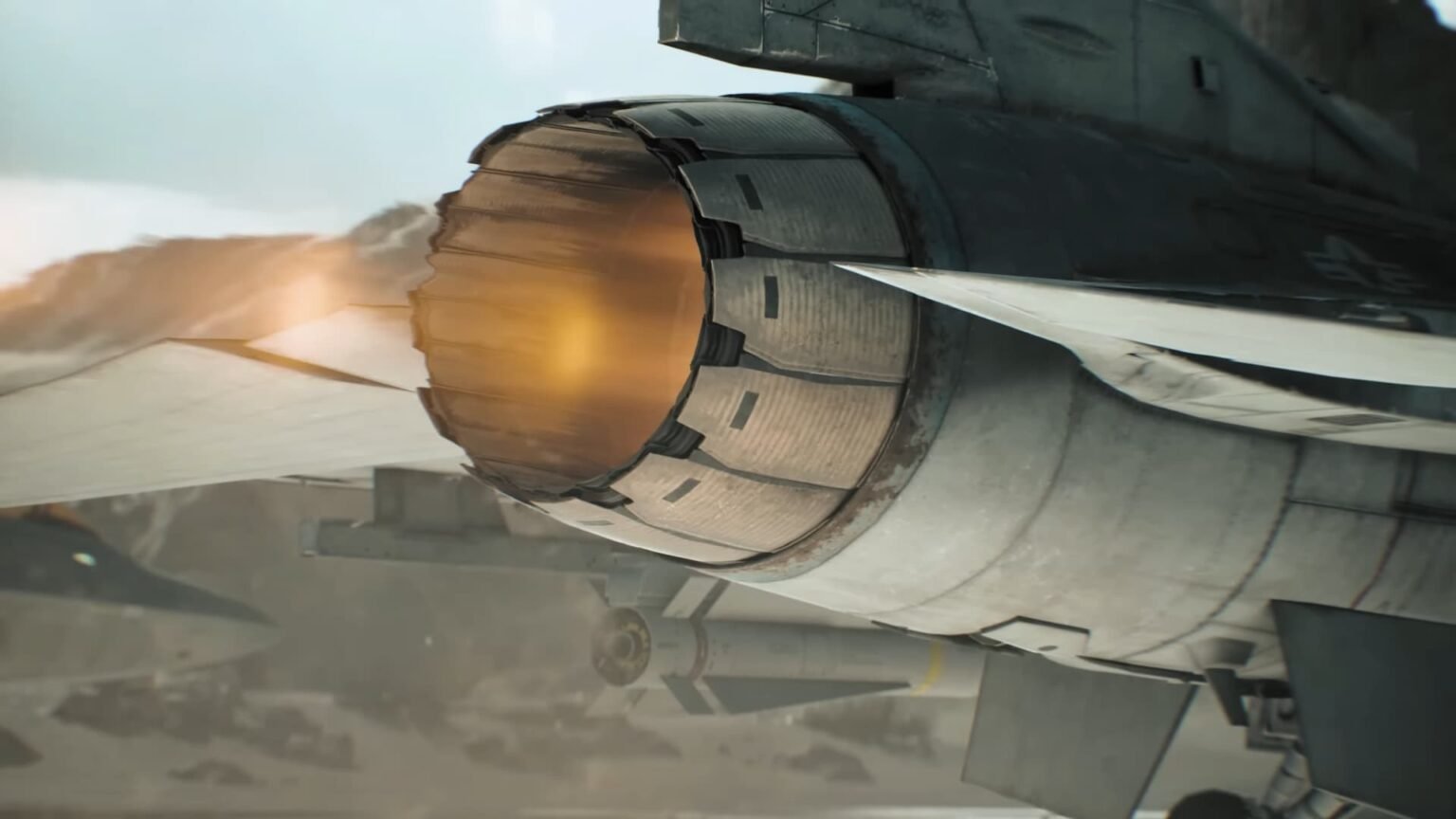 A jet engine lighting up in Battlefield 6