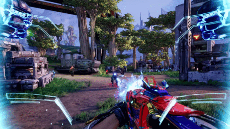First-person combat showcased in Borderlands 4, highlighting its vibrant weapon designs and firefights.