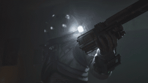 The Traveler holding the Mace in Cronos: New Dawn