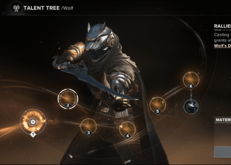 A screenshot of Wolf's Talent Tree in Destiny Rising