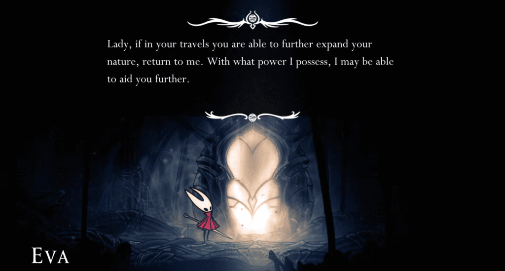 How to Reach Weavenest Atla in Hollow Knight Silksong | Hollow Knight Silksong | GamesHorizon Talking to Eva in Weavenest Atla in Hollow Knight Silksong