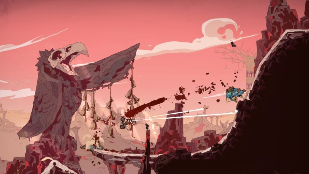 A screenshot o the level design in Laika: Aged Through Blood