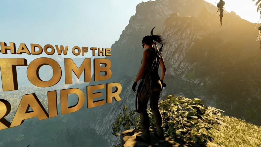 Lara croft looking over a cliff in Tomb Raider Definitive Survivor Trilogy