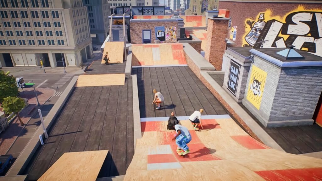 What’s the Difference Between Skate and Tony Hawk’s Pro Skater? | | GamesHorizon Some skaters riding down a slope in Skate